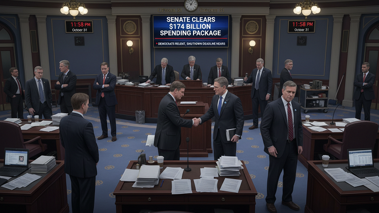 Senate Clears 4 Billion Spending Package as Democrats Relent and Shutdown Deadline Nears